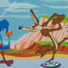 Roadrunner And Coyote Diamond Paintings