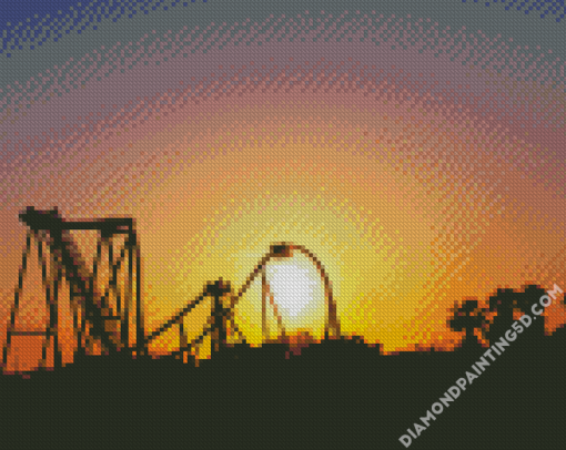 Roller Coaster Silhouette Diamond Paintings