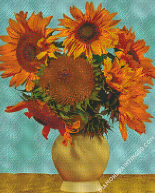 Sunflowers In A Vase Art Diamond Paintings