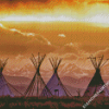 Teepees Sunset Diamond Paintings