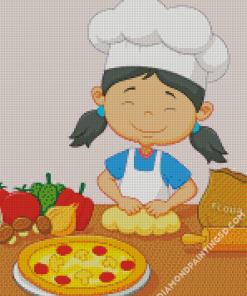 Cartoon Little Girl Baking 5D Diamond Paintings