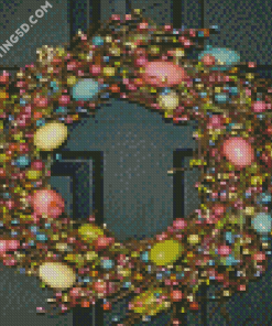 Colorful Easter Wreath Diamond Paintings