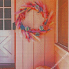 Easter Wreath On Pink Wall Diamond Paintings