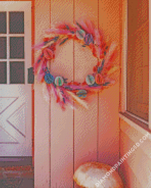 Easter Wreath On Pink Wall Diamond Paintings