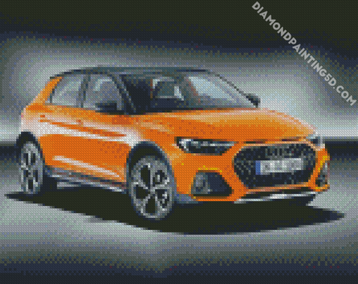 Orange Car Audi A1 Diamond Paintings