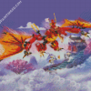 Red Dragon Attack Diamond Paintings