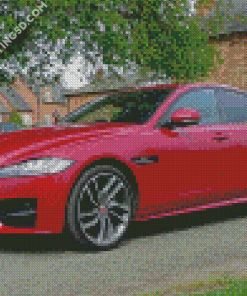 Red Jaguar XF Car Diamond Paintings