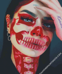 Red Skeleton Beauty Diamond Paintings