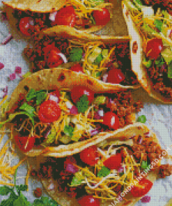 Tasty Gound Turkey Tacos Diamond Paintings