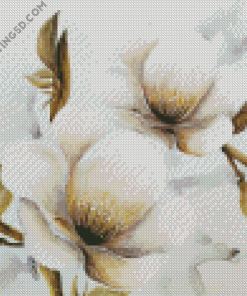 White Contemporaries Flowers Diamond Paintings