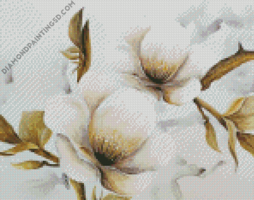 White Contemporaries Flowers Diamond Paintings