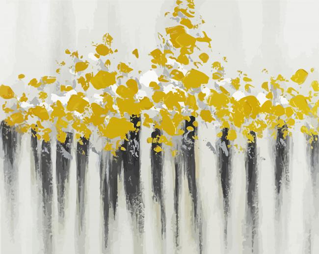 Abstract Gold Flowers Diamond Paintings