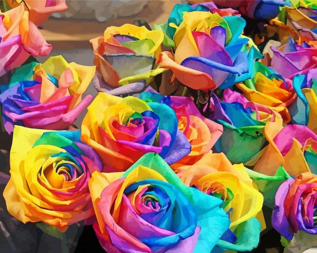 Adorable Colorful Rose Diamond Paintings