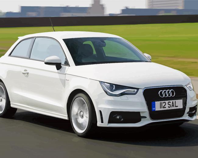 Audi A1 White Car Diamond Paintings