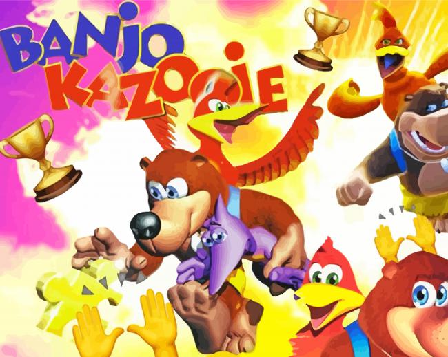 Banjo And Kazooie Game Poster Diamond Paintings