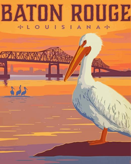 Baton Rouge Louisiana Poster Diamond Paintings