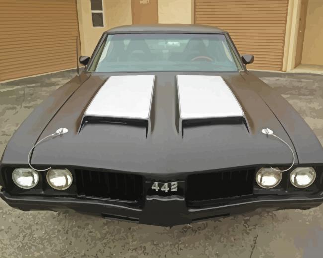 Black 1969 Olds Mobile Car Diamond Paintings