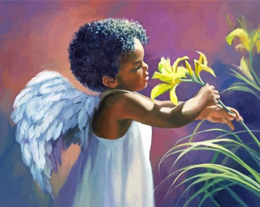 Black Baby Angel Diamond Paintings