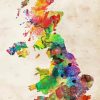 Colorful England Map Diamond Paintings