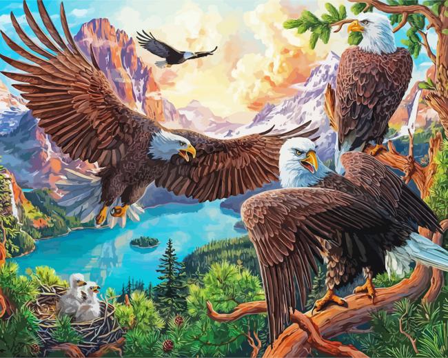 Eagles Birds Nest Diamond Paintings