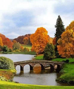 English Countryside In Fall Diamond Paintings