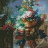 Flowers Vase On A Chair Diamond Paintings