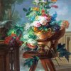 Flowers Vase On A Chair Diamond Paintings