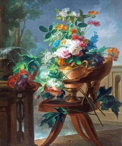 Flowers Vase On A Chair Diamond Paintings