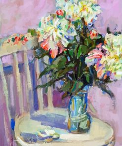 Flowers On Chair Art Diamond Paintings