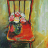 Flowers Vase On A Chair Diamond Paintings