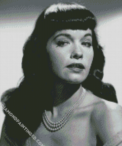 Black And White Beautiful Bettie Page Diamond Paintings