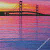 Sunset Time In Mackinac Bridge Diamond Paintings