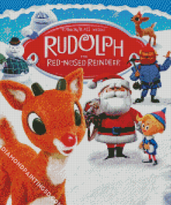 Rudolph The Red Nose Reindeer Art Diamond Paintings