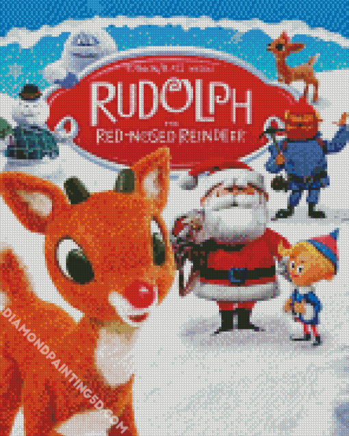 Rudolph The Red Nose Reindeer Art Diamond Paintings