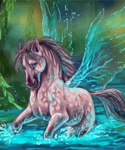 Horse With Wings In Water Diamond Paintings