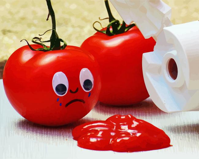 Ketchup Sad Tomatoes Diamond Paintings