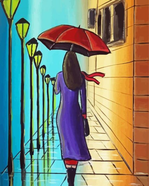 Lady Umbrella Diamond Paintings