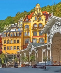 Market Colonnade In Karlovy Vary Diamond Paintings