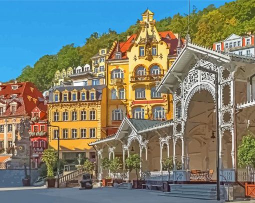 Market Colonnade In Karlovy Vary Diamond Paintings