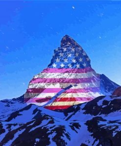 Matterhorn USA Flag Diamond Paintings