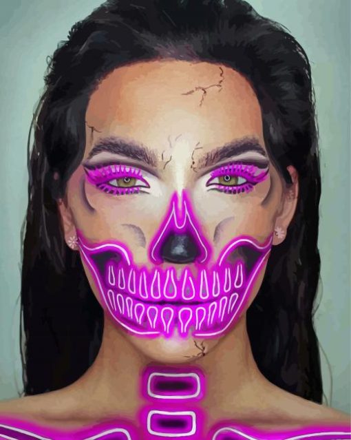 Neon Skeleton Beauty Diamond Paintings