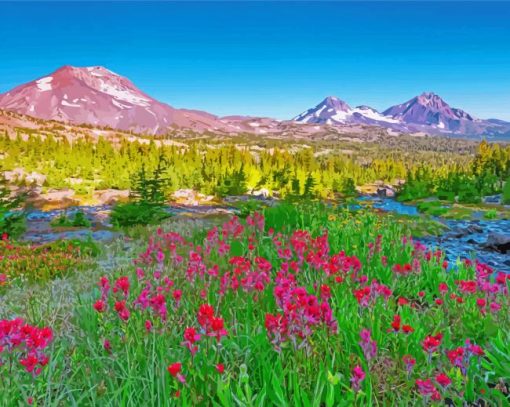 Oregon Mountains Landscape Diamond Paintings