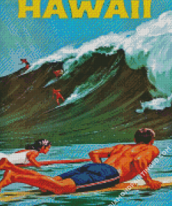 Retro Hazaii Surfers Poster Diamond Paintings