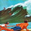 Retro Hazaii Surfers Poster Diamond Paintings