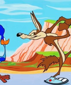 Roadrunner And Coyote Diamond Paintings