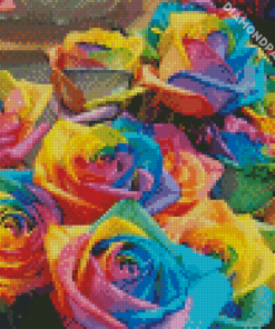 Adorable Colorful Rose Diamond Paintings