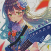 Cute Anime Girl Playing Guitar Diamond Paintings