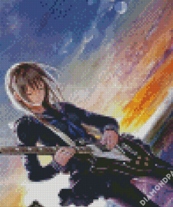 Anime Girl Playing Guitar Diamond Paintings