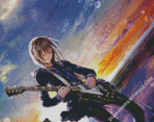 Anime Girl Playing Guitar Diamond Paintings