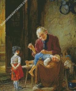 Grandma And Grandchildren Diamond Paintings